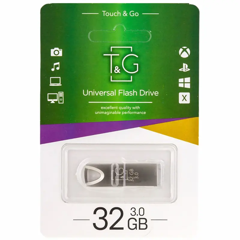 Флеш-накопитель T&G 117 Metal Series USB 3.0 — 32GB, Серебряный 2, купить оптом с доставкой