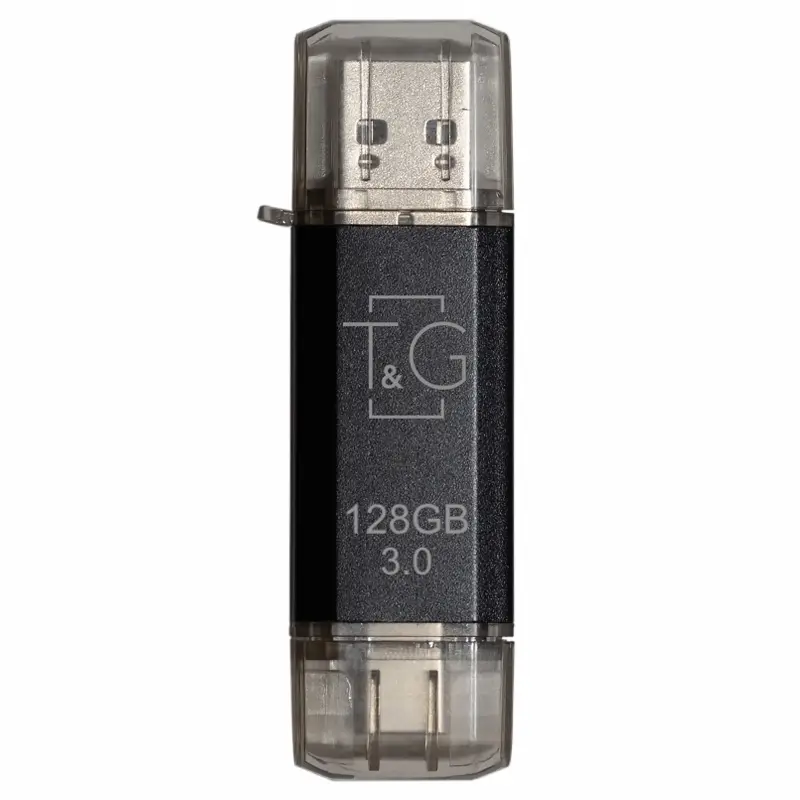 Флеш-накопитель T&G 009 Star Series 2in1 USB 3.0 (USB-A/C) — 128GB, Черный 1, купить оптом с доставкой