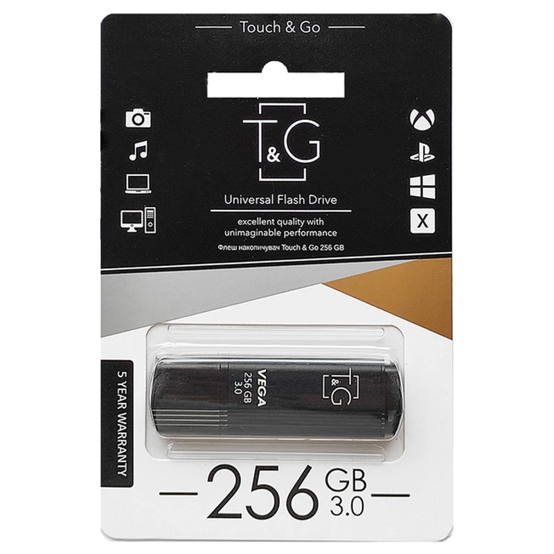 Флеш-накопитель T&G 121 Vega Series USB 3.0 — 256GB, Черный 2, купить оптом с доставкой