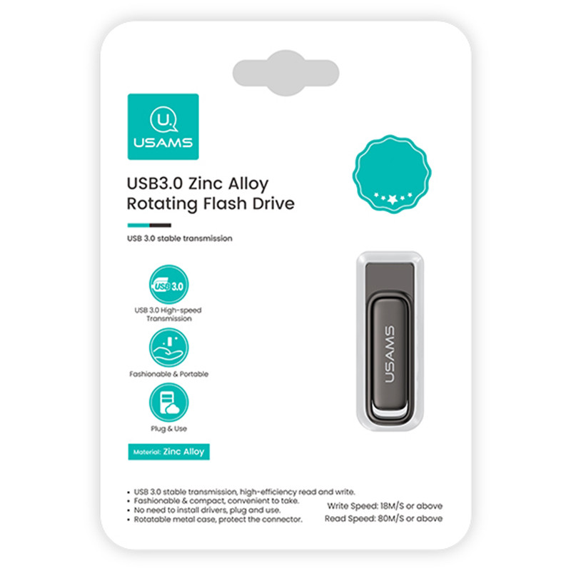 Флеш-накопичувач Usams US-ZB339 USB 3.0 Zinc Alloy – 256GB на малюнкі №6