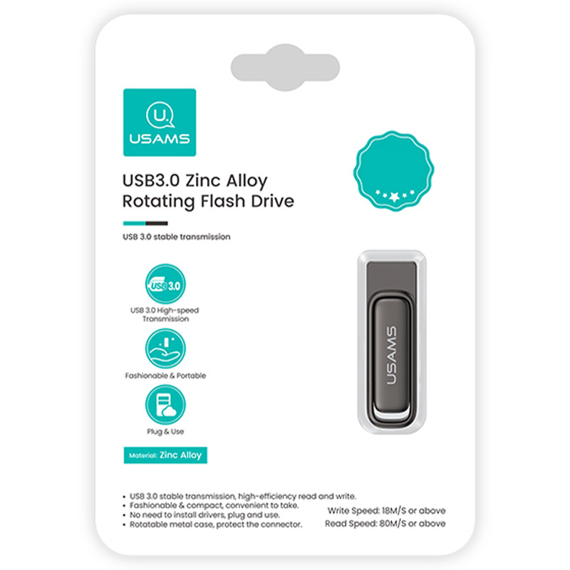 Флеш-накопичувач Usams US-ZB334 USB 3.0 Zinc Alloy Rotating – 256GB на малюнкі №6