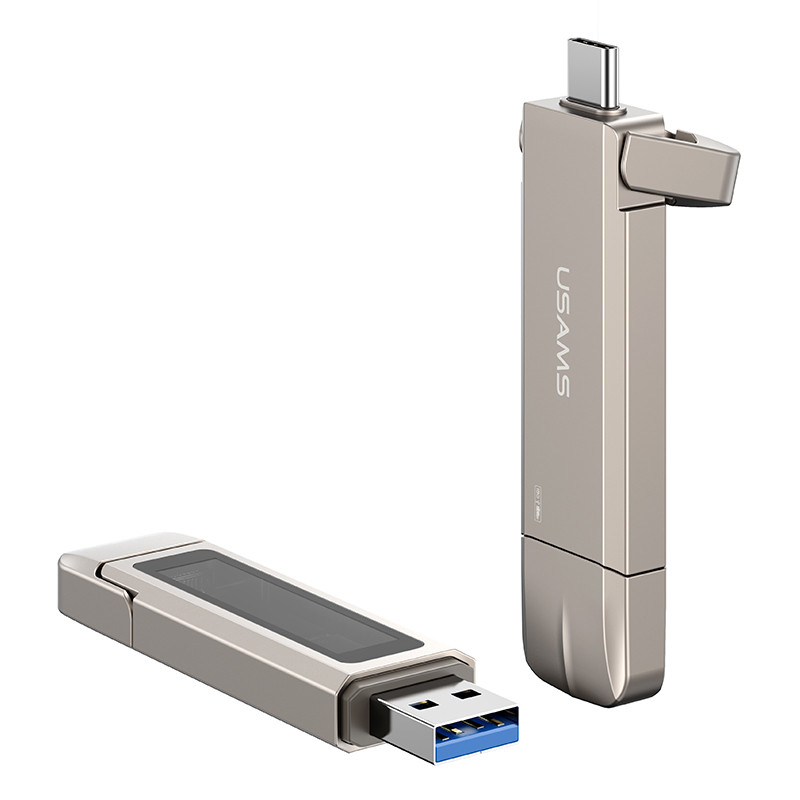 Флеш-накопичувач Usams US-ZB280 2in1 USB 3.2 + Type-C GEN1 Dual Ports Aluminum Alloy 10G – 512GB на малюнкі №4