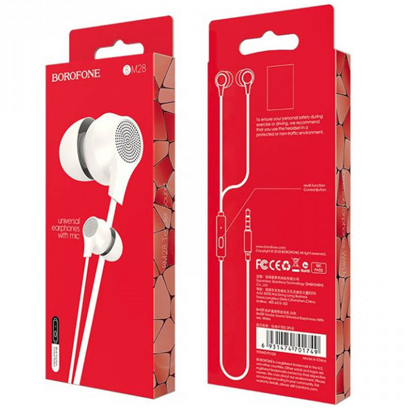 Навушники Borofone BM28 (3.5mm/1.2m) дивитися фото №6