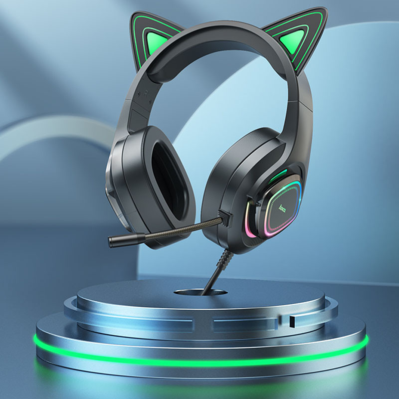 Накладні навушники Hoco W107 Cute cat (USB+3.5mm/2m) на малюнкі №8