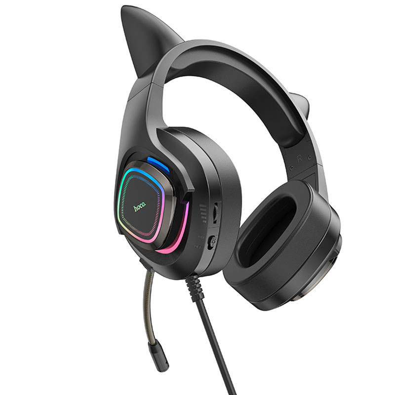 Накладні навушники Hoco W107 Cute cat (USB+3.5mm/2m) на малюнкі №3