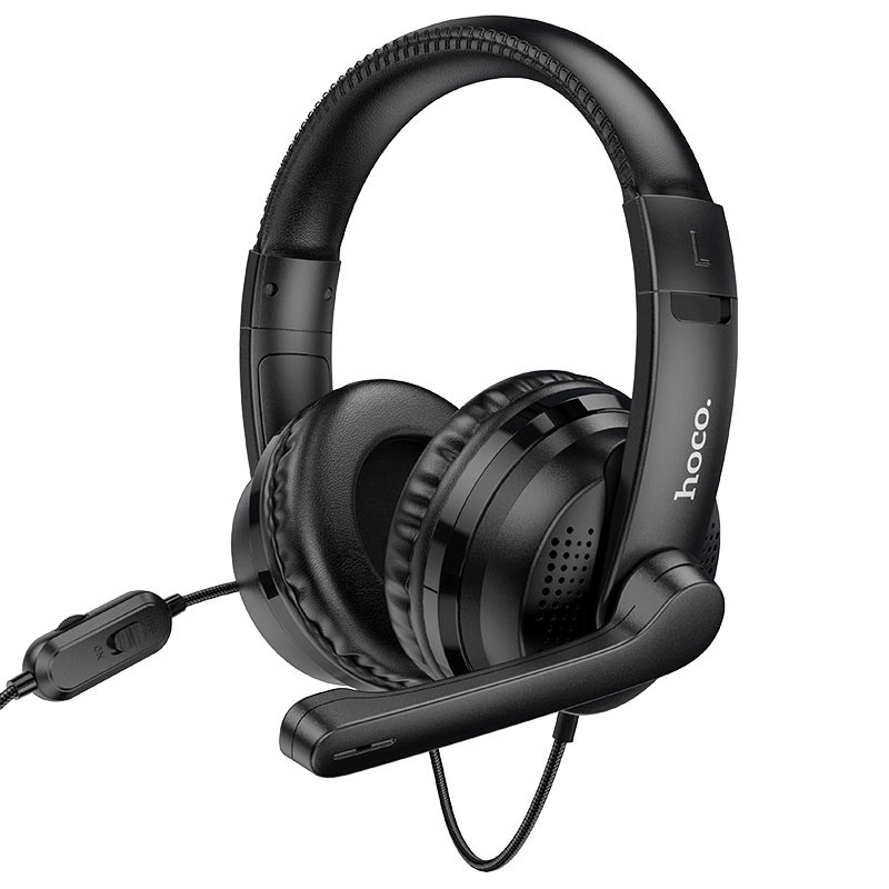 Уценка Накладные наушники Hoco W103 Magic Tour Gaming (3.5mm/1.2m), Мятая упаковка / Черный, купить оптом с доставкой