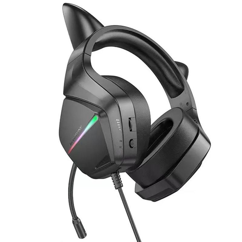 Накладні навушники Borofone BO106 Cute cat (USB+3.5mm/2m) на малюнкі №2