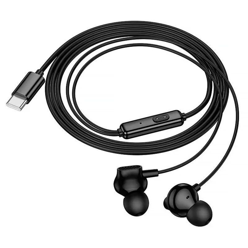 Стерео навушники Hoco M117 Type-C, Black 1, купити оптом з доставкою