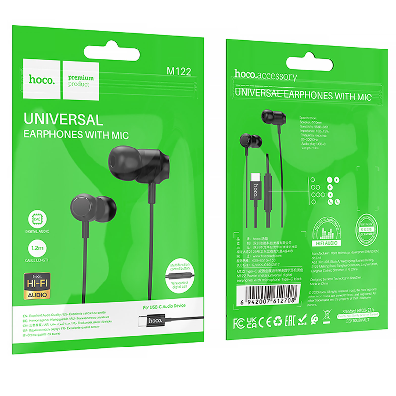 Стерео наушники Hoco M122 Type-C, Black 4, купить оптом с доставкой