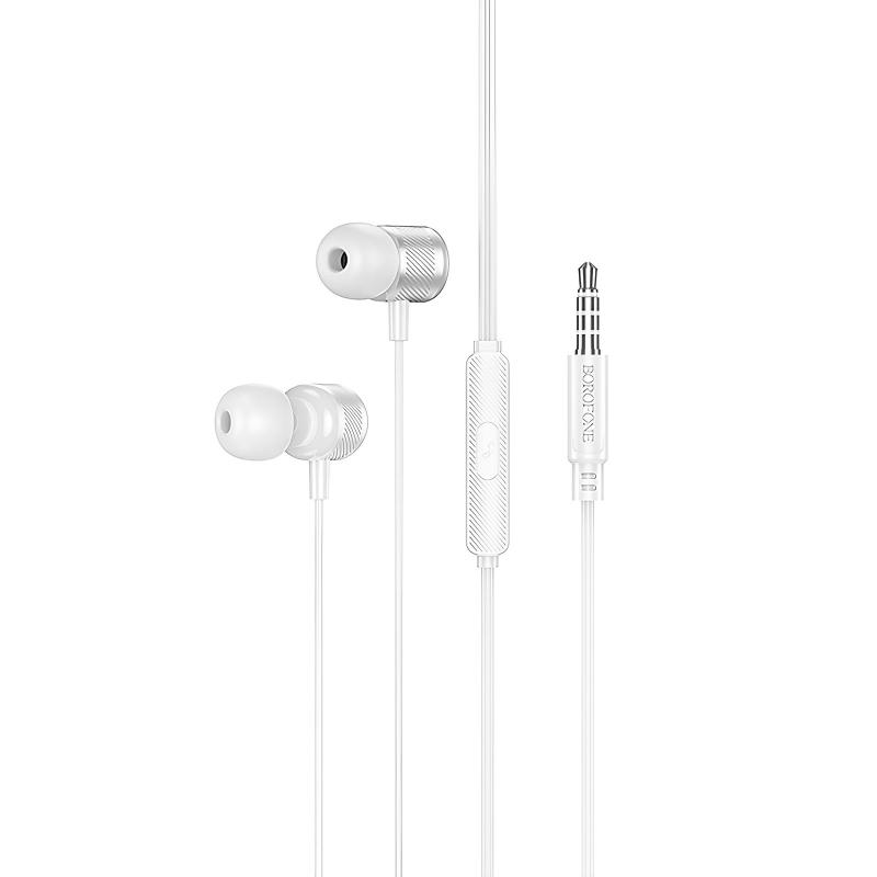 Наушники Borofone BM93 Platino universal with microphone (3.5mm/1.2m) на картинке №1