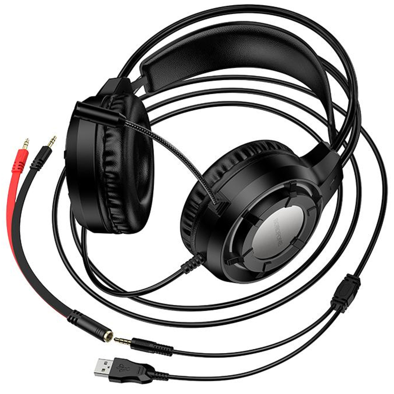 Накладные наушники Borofone BO112 Wave 3.5mm+USB на картинке №4