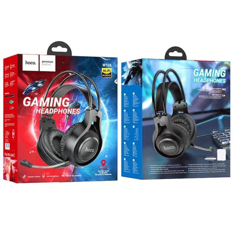 Накладні навушники Hoco W106 Tiger (3.5mm+3.5mm/1.8m) дивитися фото №5