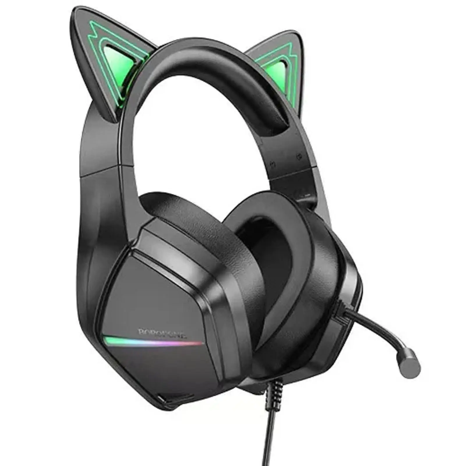 Уценка Накладные наушники Borofone BO106 Cute cat (USB+3.5mm/2m), Мятая упаковка / Elf Cat, купить оптом с доставкой