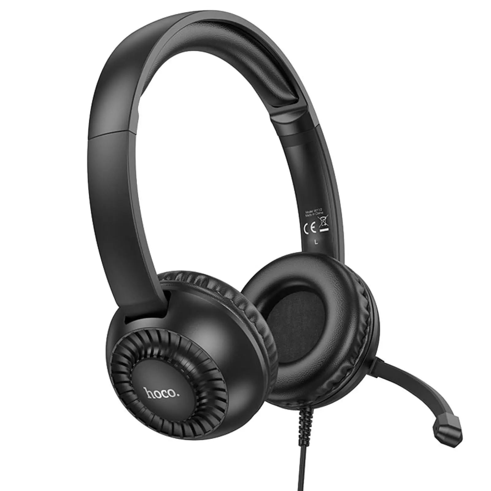 Накладні навушники Hoco W112 Pures (3.5mm/1.8m), Black 3, купити оптом з доставкою