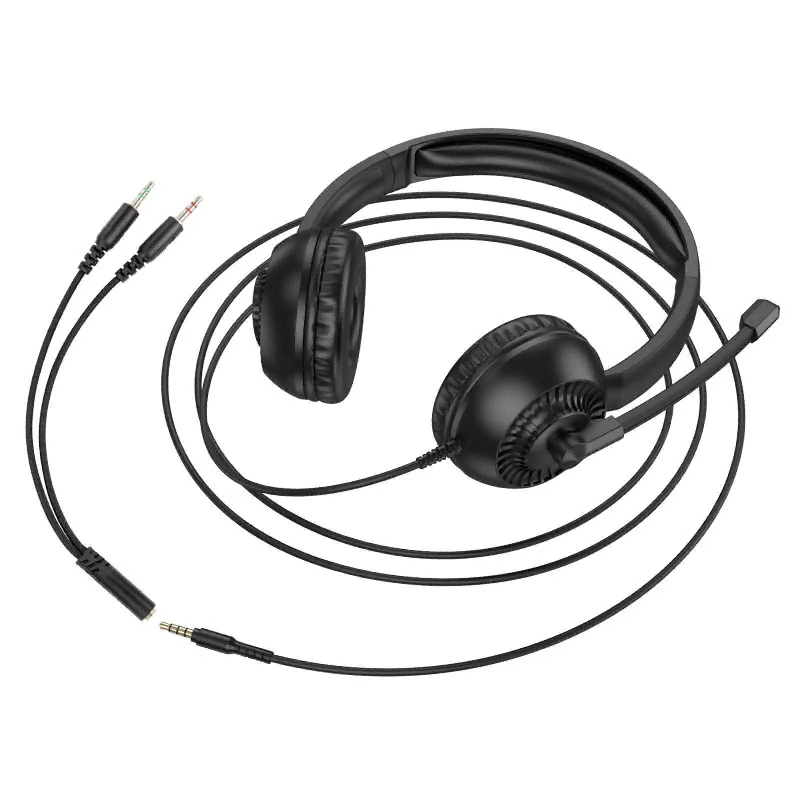 Накладні навушники Hoco W112 Pures (3.5mm/1.8m), Black 4, купити оптом з доставкою