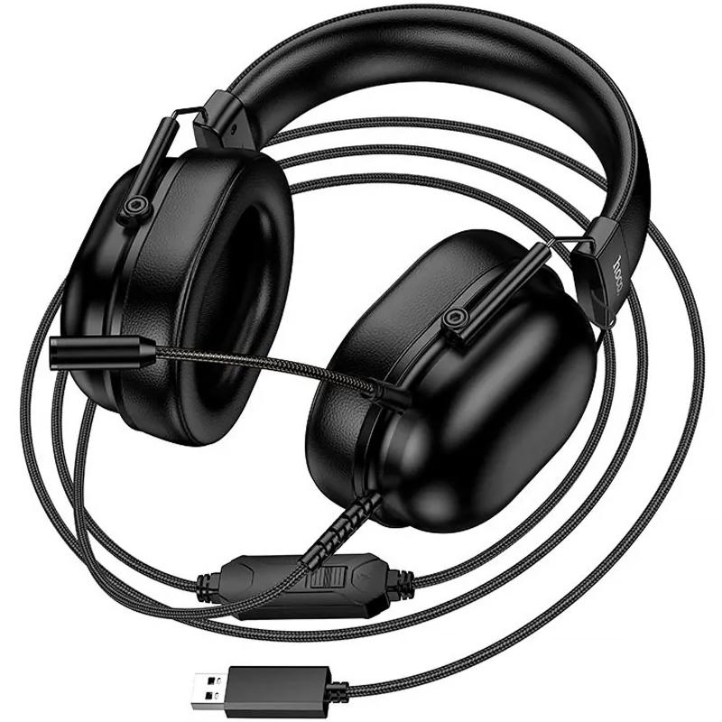 Накладні навушники Hoco W113 Dynamic (USB7.1+3.5mm/2m) на малюнкі №2