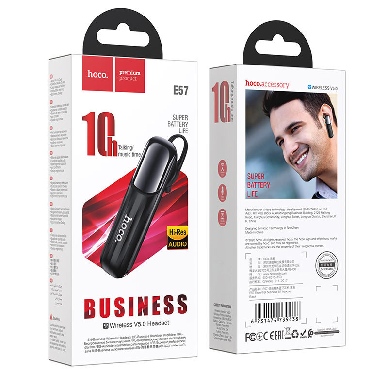 Bluetooth Гарнітура Hoco E57 на малюнкі №6