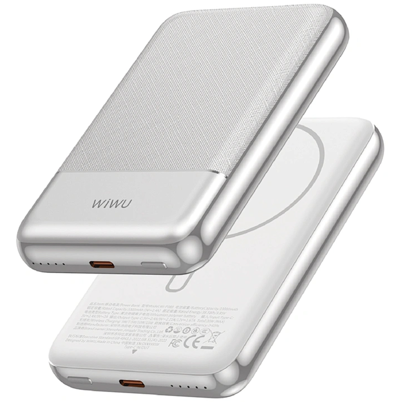 Портативное ЗУ Power Bank WIWU P089 Seraph PD20W с БЗУ 10000 mAh, Silver 2, купить оптом с доставкой