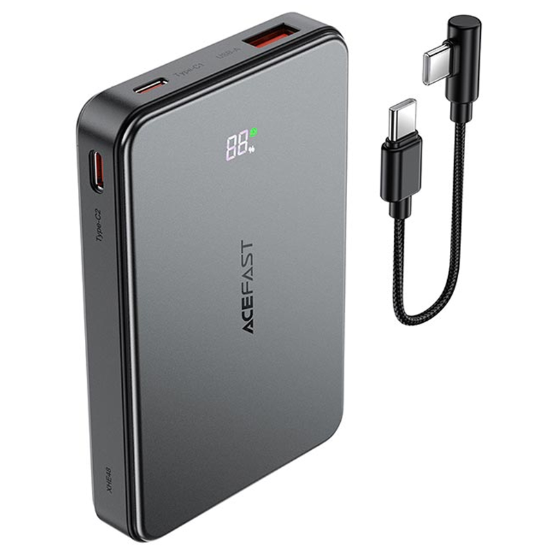 Портативное ЗУ Power Bank Acefast M31 PD22.5W с БЗУ with cable 10000 mAh, Black 4, купить оптом с доставкой