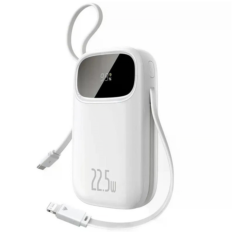 Портативний ЗП Power Bank Baseus EnerFill FC31 PD22.5W with cables 10000 mAh (PPQD3), Moon White, купити оптом з доставкою