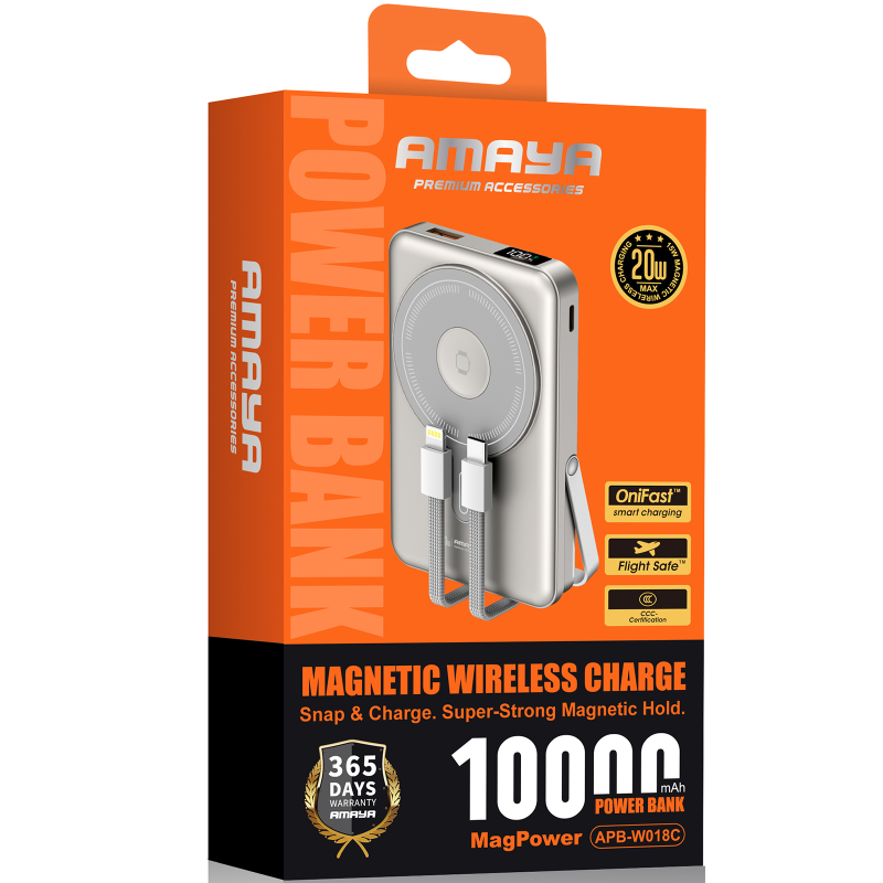 Портативное ЗУ Power Bank Amaya W018C 20W с БЗУ 10000 mAh, Gray 1, купить оптом с доставкой