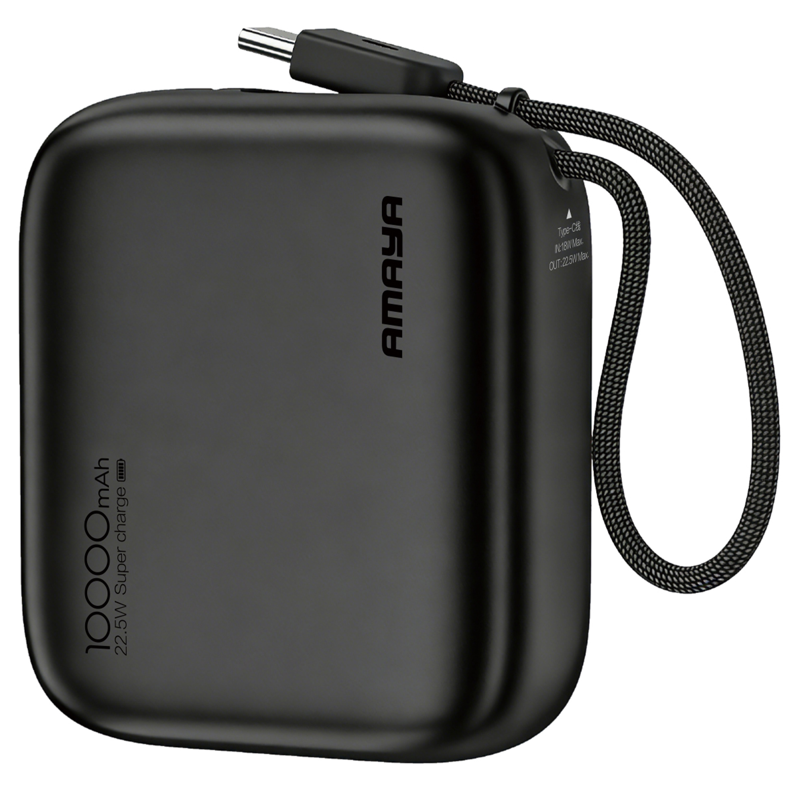 Портативний ЗП Power Bank Amaya F135C PD22.5W with cable 10000 mAh, Black, купити оптом з доставкою