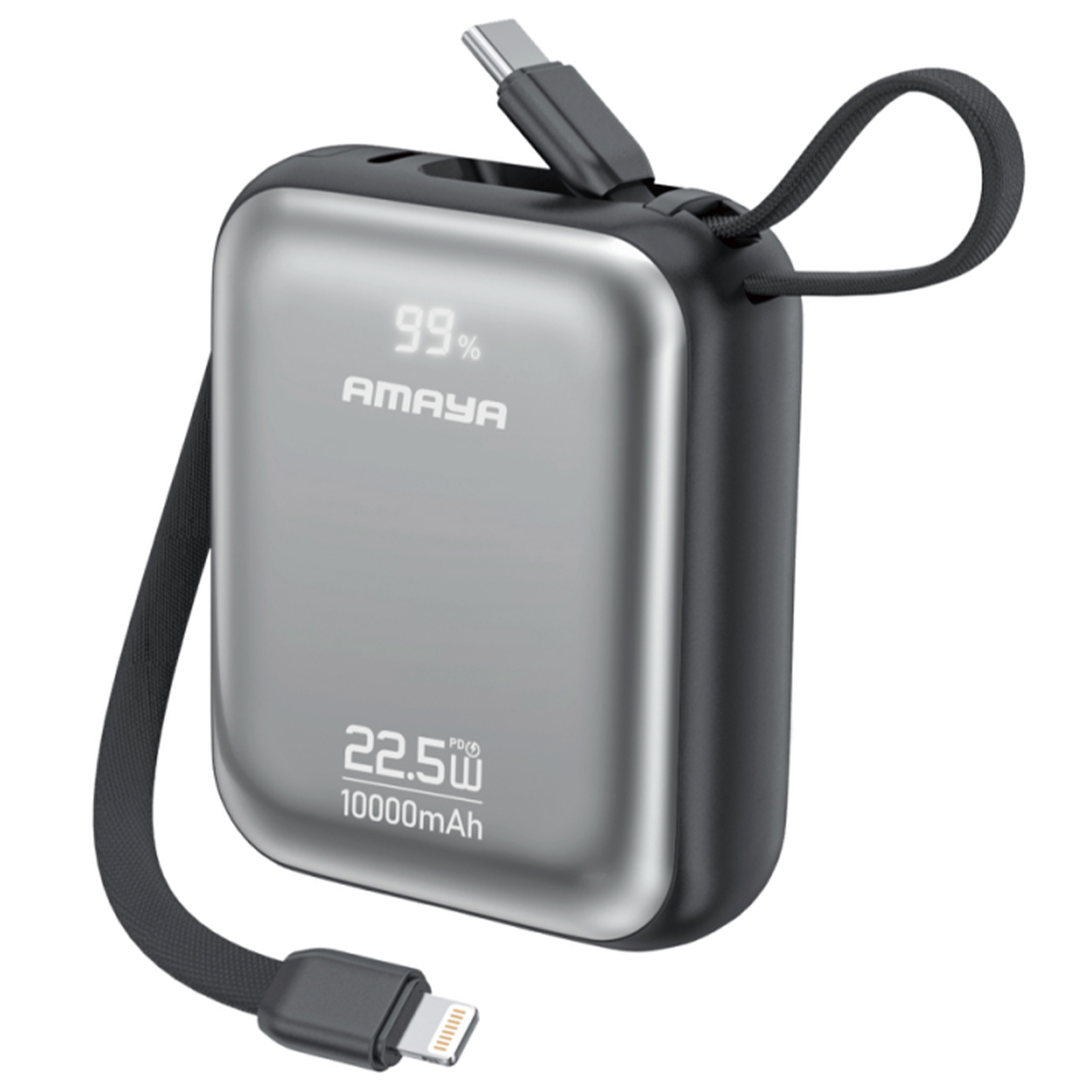 Портативний ЗП Power Bank Amaya F139C PD22.5W with cable 10000 mAh, Black, купити оптом з доставкою