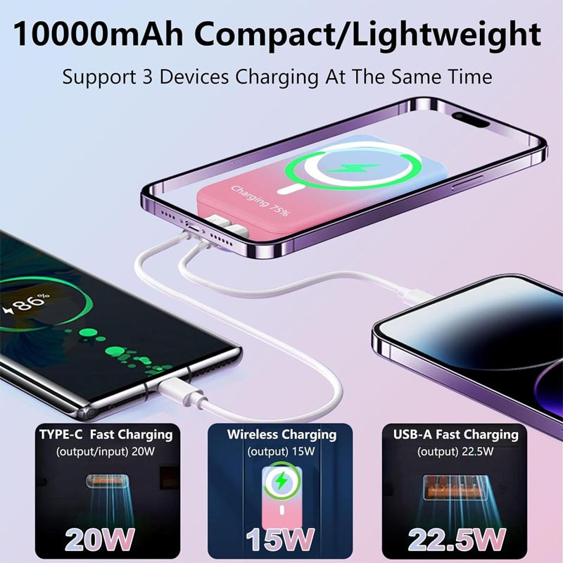 Портативний ЗП Power Bank JJT-A27-1 Gradient PD20W+QC 22.5W з БЗП 10000 mAh на малюнкі №5