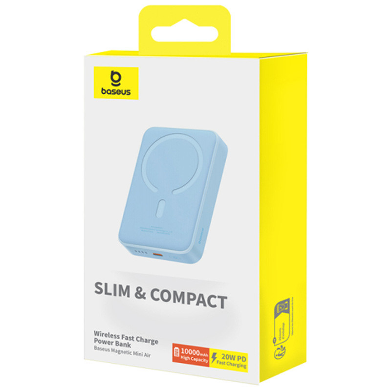 Портативне ЗП Power Bank Baseus Magnetic Mini Air 20W c БЗП 10000 mAh P10059001313 дивитися фото №6