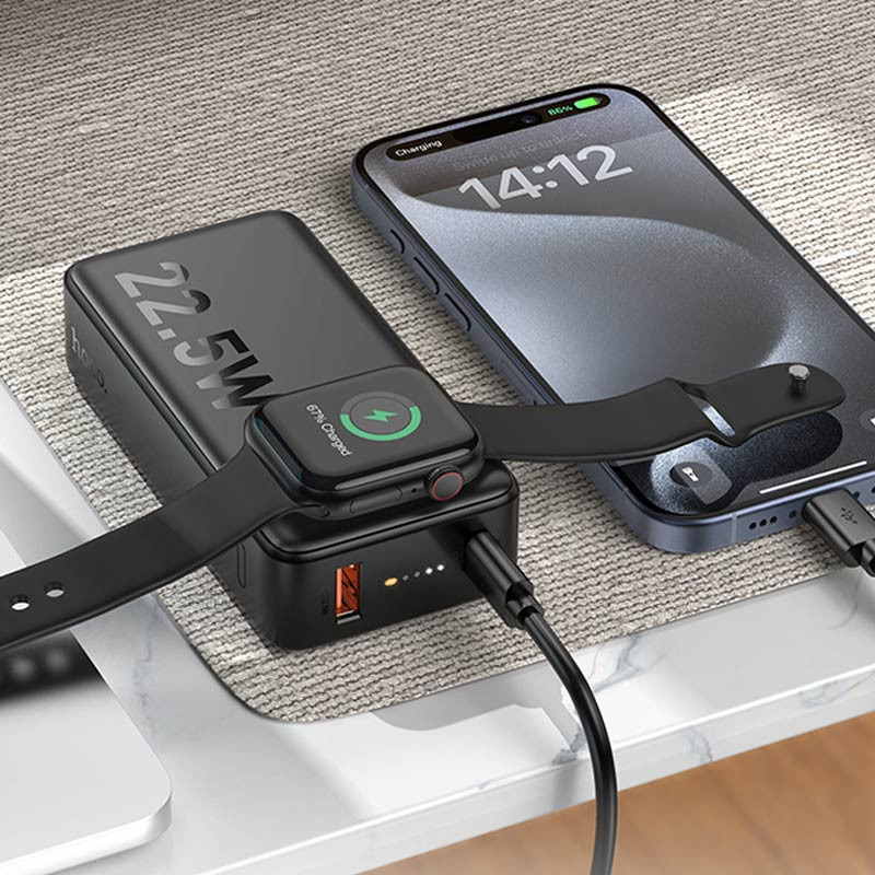 Портативне ЗП Power Bank Hoco Q27B Jewel 22.5W+PD20W with Watch charger 10000 mAh дивитися фото №6