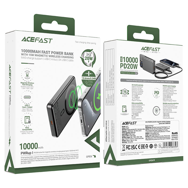 Портативний ЗП Power Bank Acefast M12 PD20W з БЗП 10000 mAh на малюнкі №2