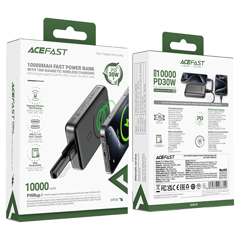 Портативний ЗП Power Bank Acefast M10 PD30W з БЗП 10000 mAh на малюнкі №2