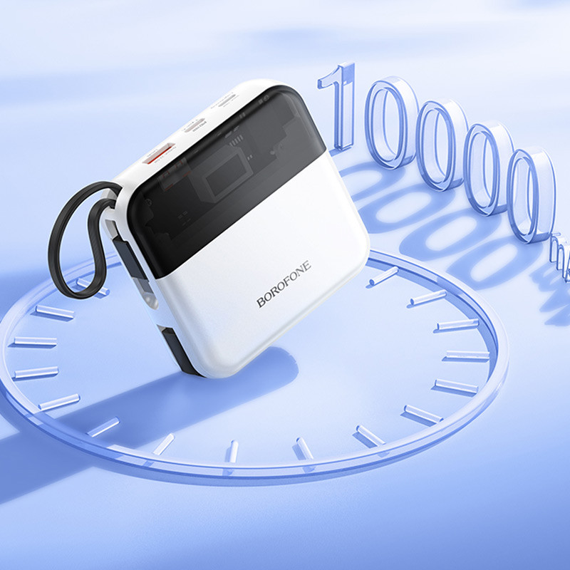 Портативний ЗП Power Bank BOROFONE BJ64 Distinct 22.5W+PD20W with cable 10000 mAh на малюнкі №4