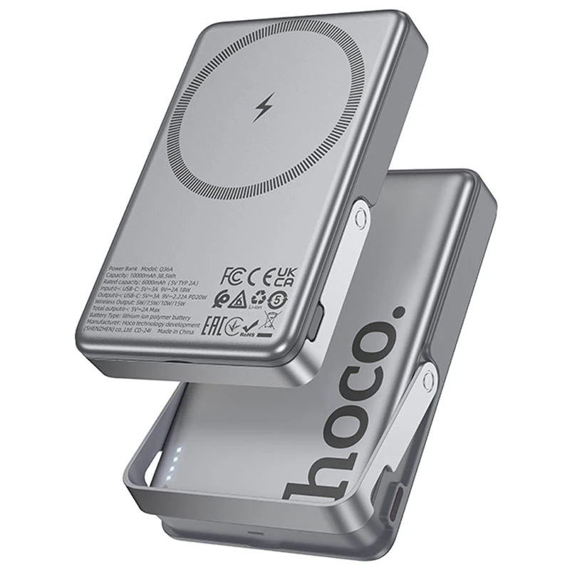 Портативний ЗП Power Bank Hoco Q36A Sunlight magnetic suction+holder PD20W з БЗП 10000 mAh, купити оптом з доставкою