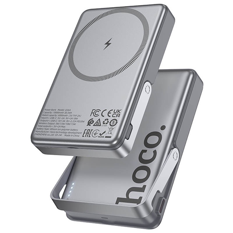 Портативное ЗУ Power Bank Hoco Q36A Sunlight magnetic suction+holder PD20W с БЗУ 10000 mAh на картинке №1