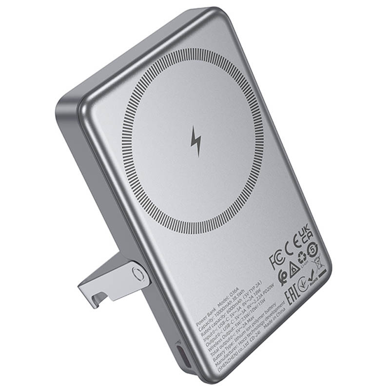 Портативное ЗУ Power Bank Hoco Q36A Sunlight magnetic suction+holder PD20W с БЗУ 10000 mAh на картинке №4