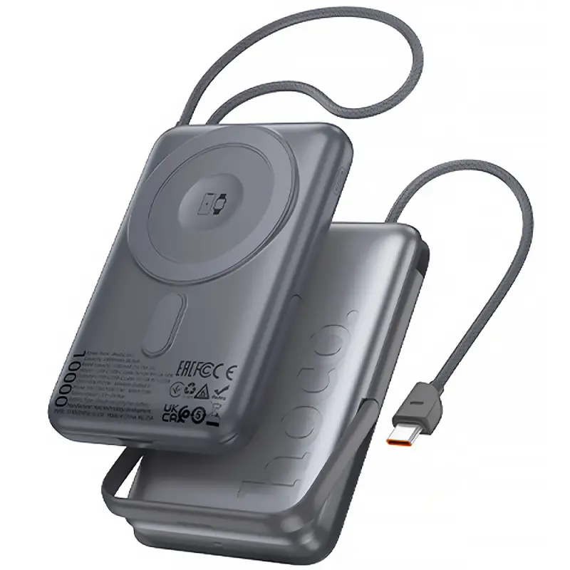 Портативное ЗУ Power Bank Hoco Q43 Clever PD20W с БЗУ+iWatch Type-C 10000 mAh, Metal gray, купить оптом с доставкой