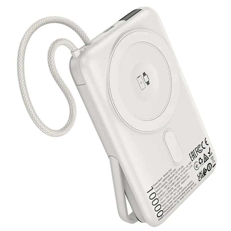 Портативное ЗУ Power Bank Hoco Q43 Clever PD20W с БЗУ+iWatch Type-C 10000 mAh, Silver 1, купить оптом с доставкой