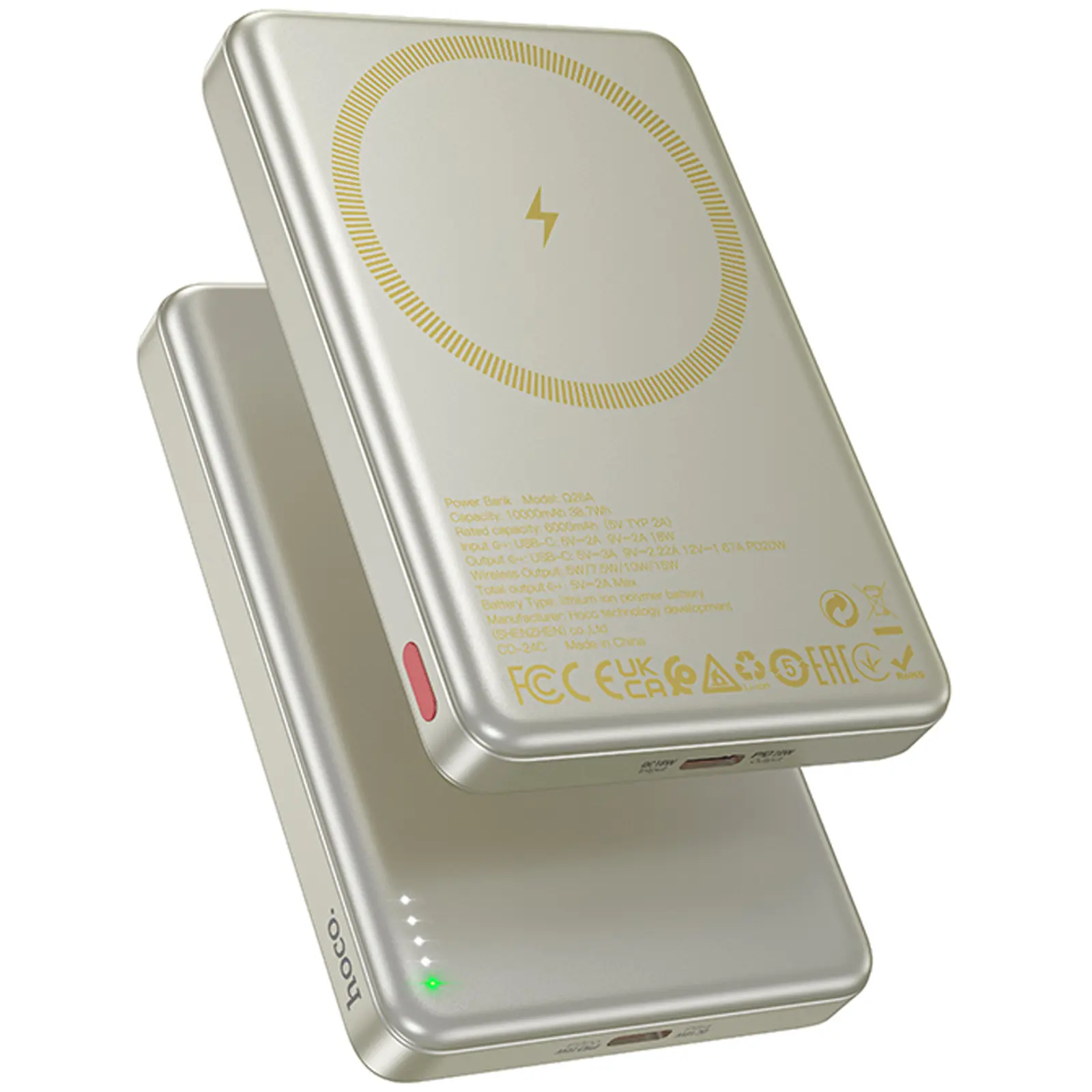 Портативное ЗУ Power Bank Hoco Q26A Joy PD20W с БЗУ 10000 mAh, Titanium gold, купить оптом с доставкой