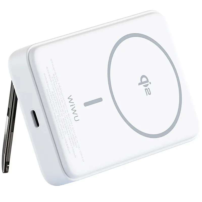 Портативное ЗУ Power Bank WIWU Wi-P031 Magnetic с БЗУ Qi2 30W 10000 mAh, White 1, купить оптом с доставкой