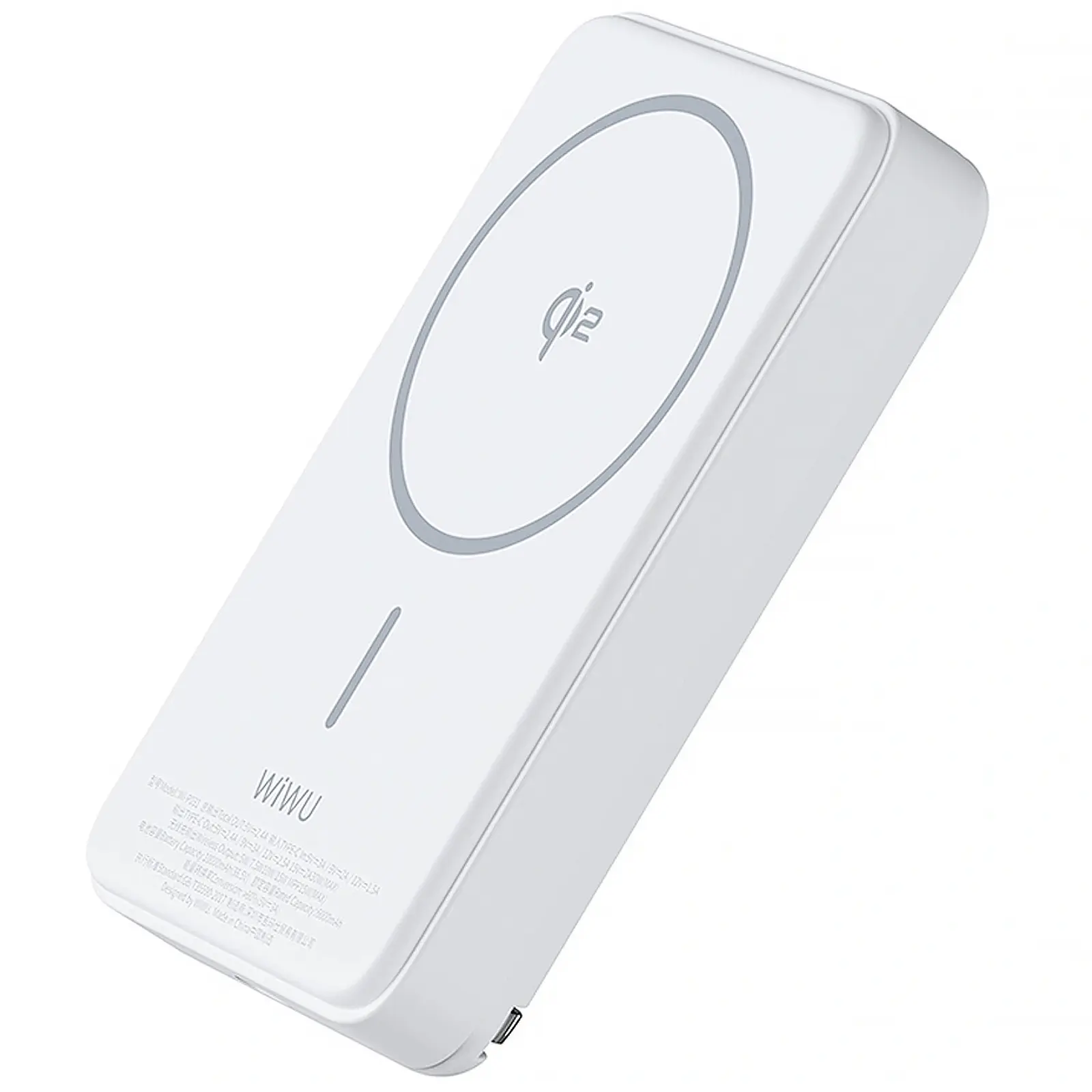 Портативное ЗУ Power Bank WIWU Wi-P031 Magnetic с БЗУ Qi2 30W 10000 mAh, White 4, купить оптом с доставкой