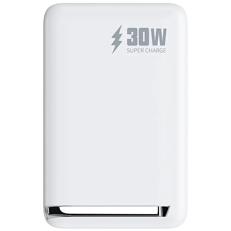 Портативное ЗУ Power Bank WIWU Wi-P031 Magnetic с БЗУ Qi2 30W 10000 mAh, White 5, купить оптом с доставкой