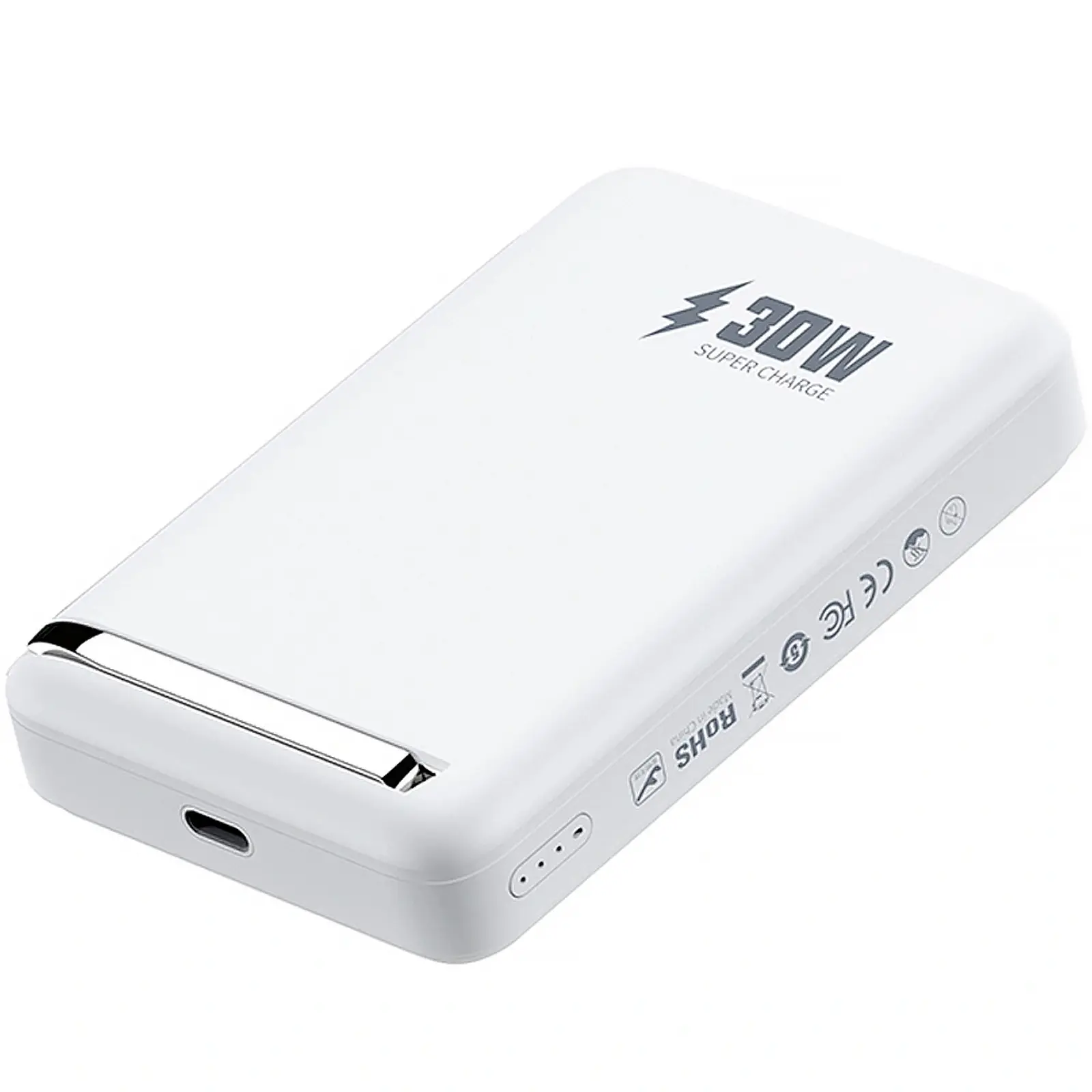 Портативное ЗУ Power Bank WIWU Wi-P031 Magnetic с БЗУ Qi2 30W 10000 mAh, White 6, купить оптом с доставкой