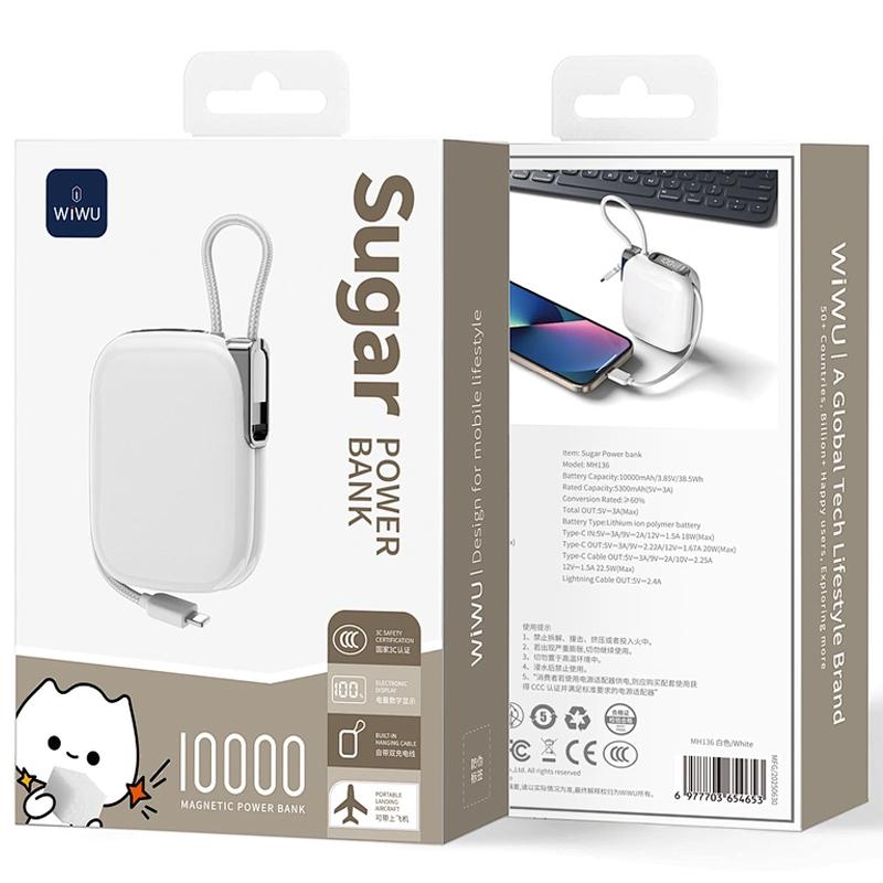 Портативний ЗП Power Bank WIWU MH136 Sugar 22.5W with cable 10000 mAh на малюнкі №4