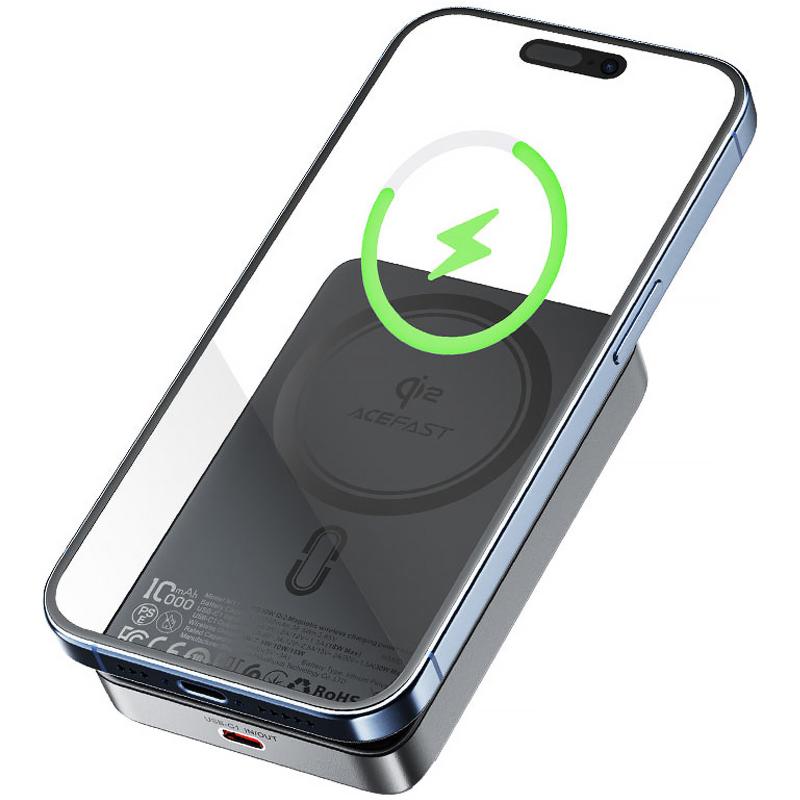 Портативний ЗП Power Bank Acefast M11 30W Qi2 з БЗП 10000 mAh на малюнкі №6