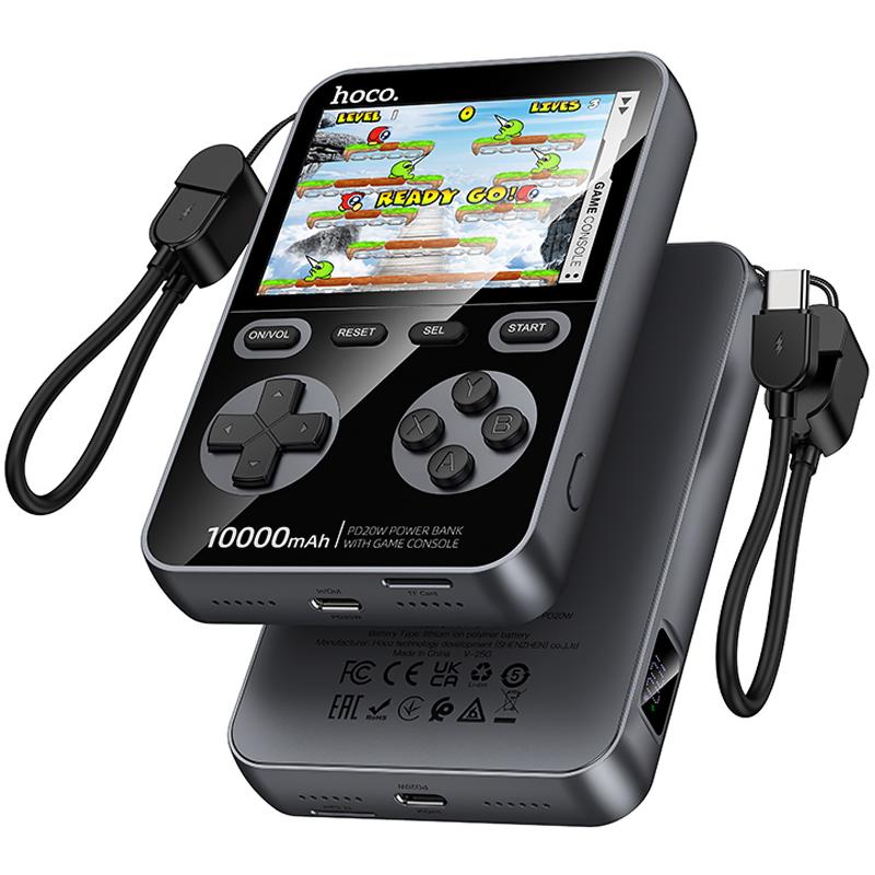 Портативное ЗУ Power Bank Hoco Q47 Shine PD20W with cable + Game Console 10000 mAh на картинке №1