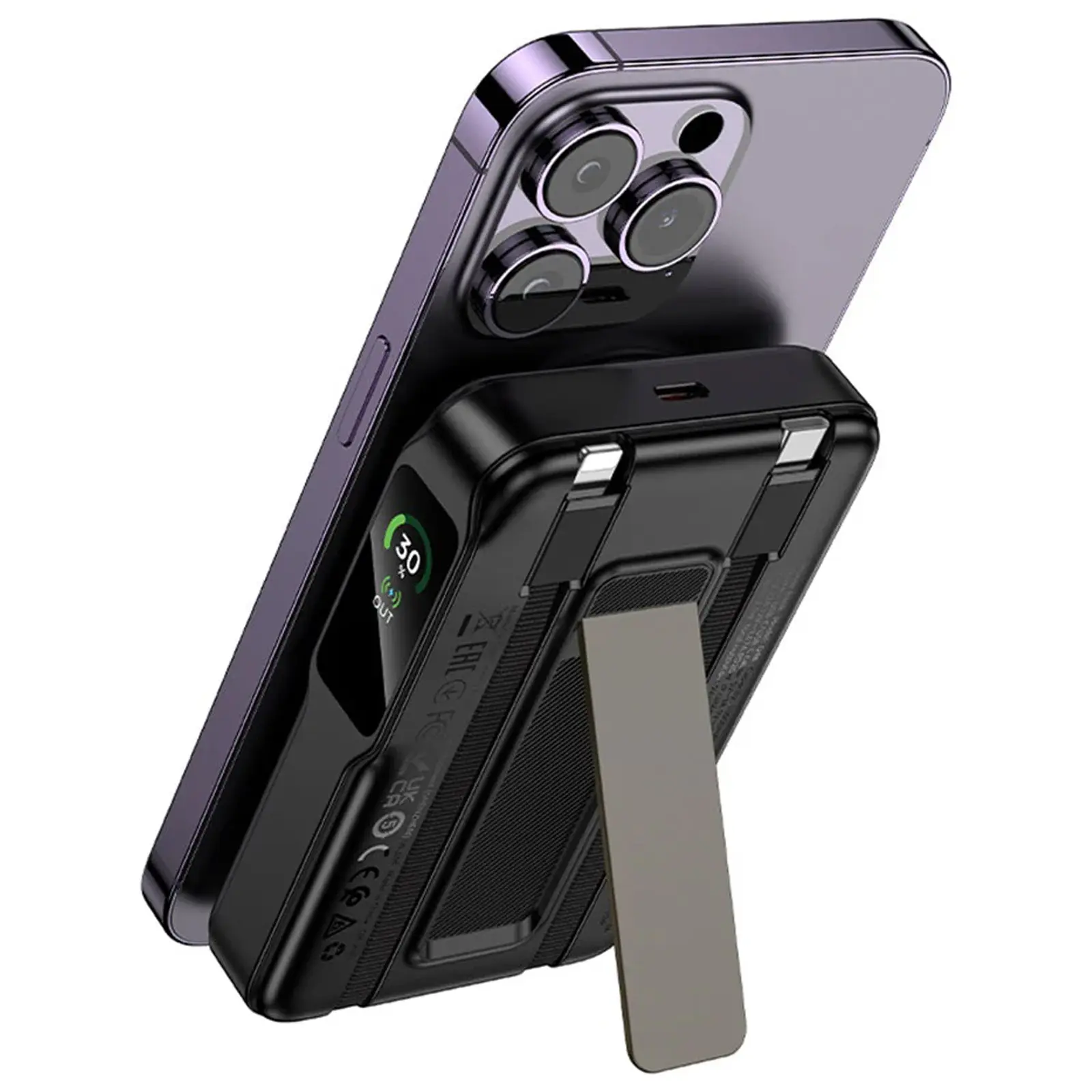 Портативное ЗУ Power Bank Hoco Q48 Core PD20W с БЗУ+iWatch 10000 mAh, Black 2, купить оптом с доставкой