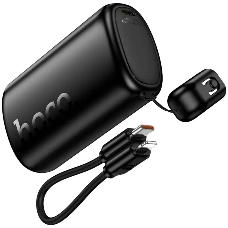 Портативное ЗУ Power Bank Hoco Q50 Victory PD20W with cable 10000 mAh, Black 4, купить оптом с доставкой