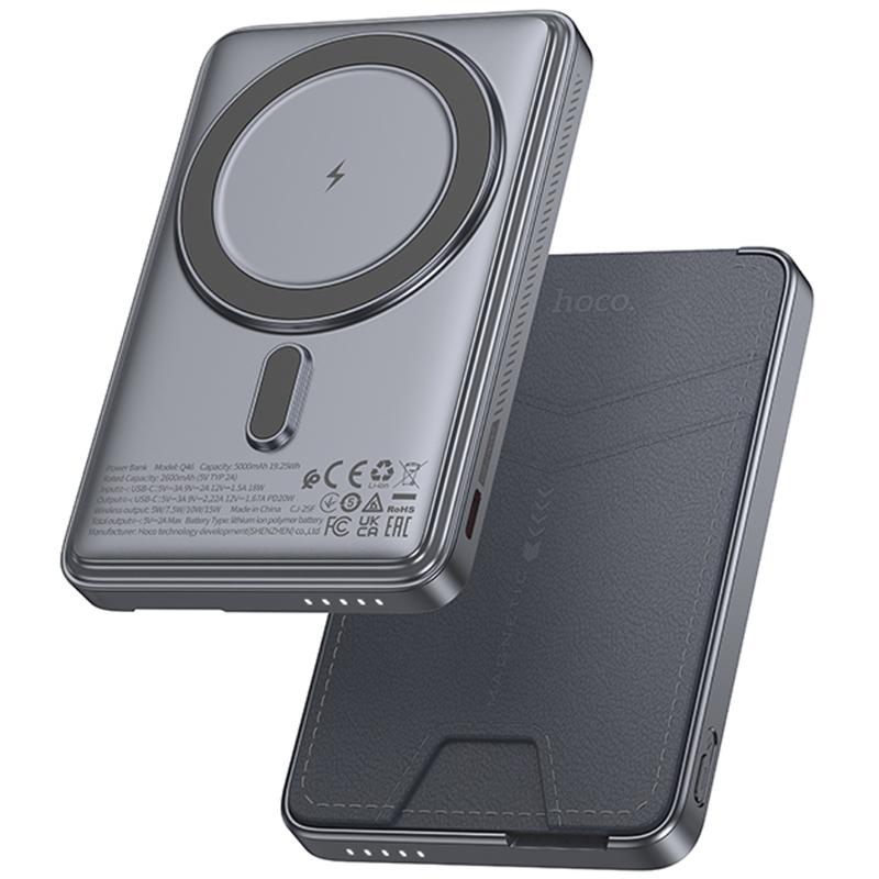 Портативний ЗП Power Bank Hoco Q46 Title PD20W з БЗП+card holder 5000 mAh на малюнкі №1