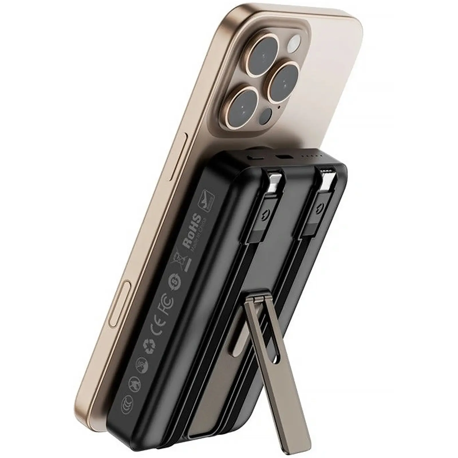Портативний ЗП Power Bank WIWU Wi-P056 22.5W+PD20W з БЗП+iWatch with cable 10000 mAh, Black 4, купити оптом з доставкою